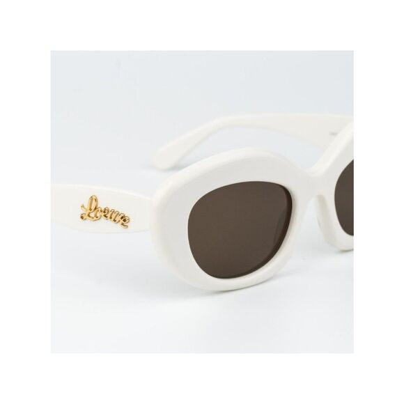 Loewe CURVY Women Sunglasses Ivory Brown Square LW40153I 25E NEW AUTHENTIC main image 9